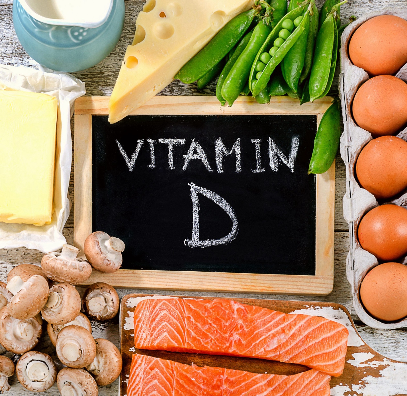 Picture with food that is rich in Vitamin D